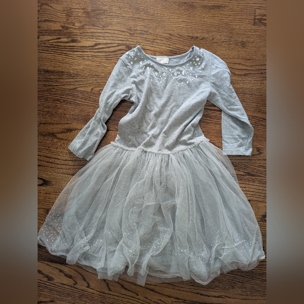 Pumpkin Patch Gray and White Casual Kids Dress